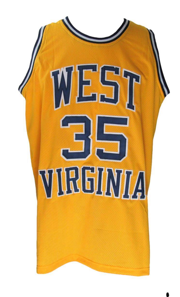 Bob Huggins CHOF Autographed/Inscr Gold Custom Jersey West Virginia JSA 176578