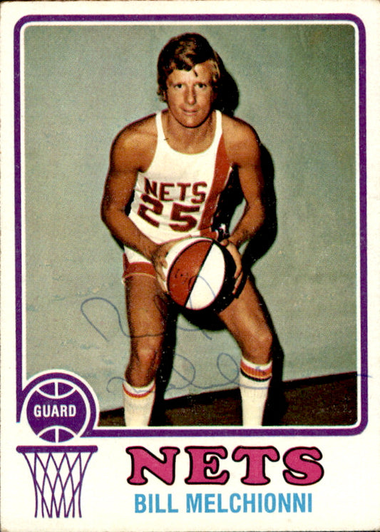 Bill Melchionni Autographed 1973-74 TOPPS Basketball Card #249 Nets 182935