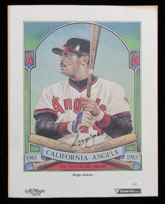 Reggie Jackson HOF Autographed 11x14 Print California Angels JSA 179688