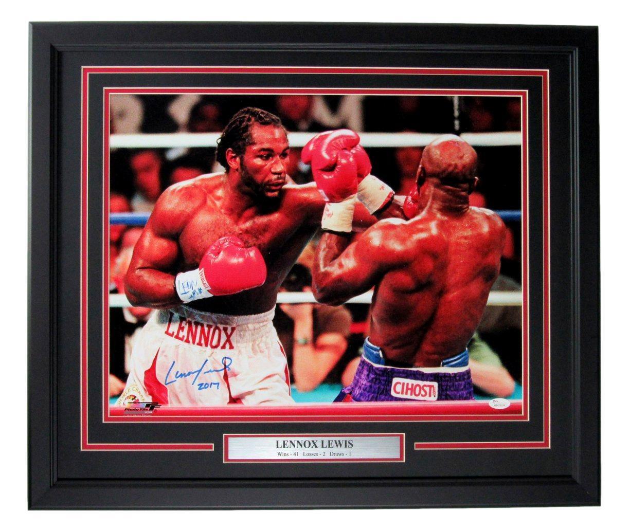 Lennox Lewis Autographed/Inscribed "2017" 16x20 Photo Boxing Champ Framed JSA