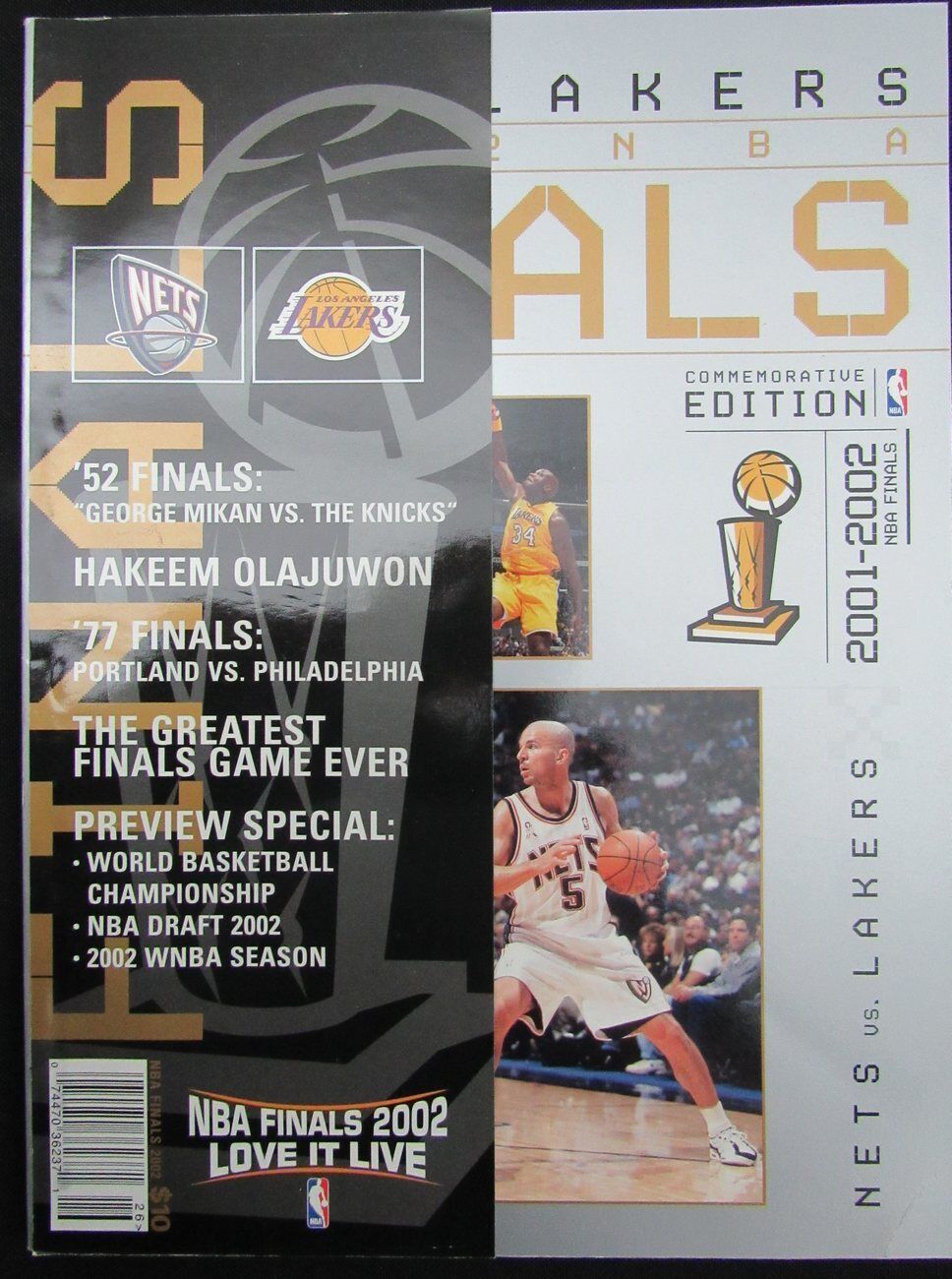 2002 Los Angles Lakers vs. New Jersey Nets NBA Finals Program Kobe/Shaq/Kidd