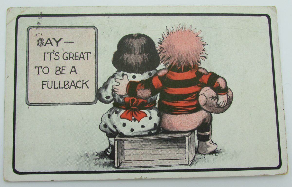 Vintage Postcard postmarked 1915 with"Say-It's Great to be a Fullback" 140070