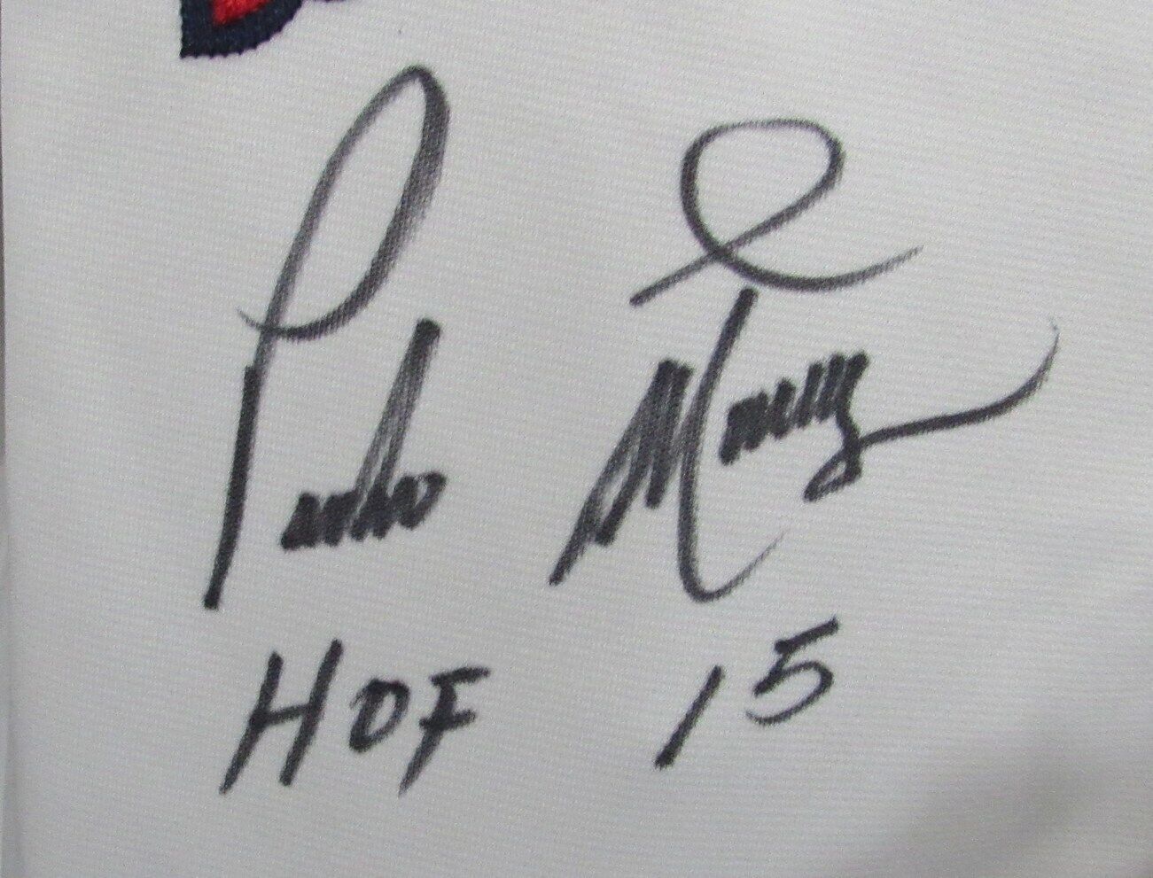 Pedro Martinez HOF Autographed/Ins Mitchell & Ness Jersey Red Sox Beckett 176376