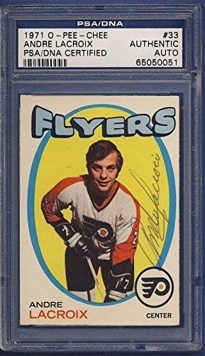 1971 O-Pee-Chee Andre Lacroix Signed Card PSA/DNA