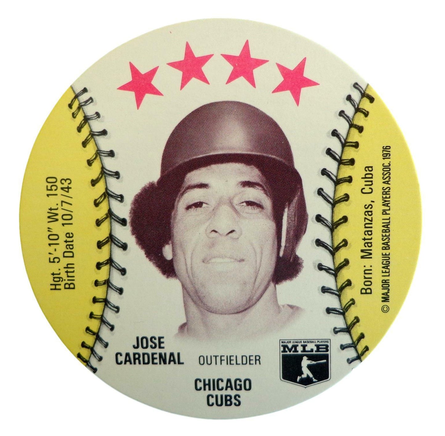 Lot of 25 - 1976 MSA Isaly's Discs Jose Cardenal Chicago Cubs Gem Mint 153995