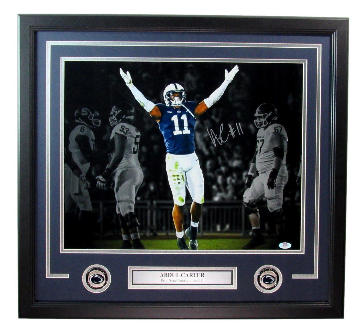 Abdul Carter Autographed 16x20 Photo Penn State Framed PSA/DNA 177470