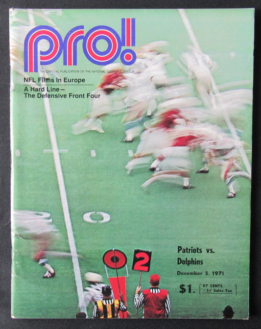 1971 New England Patriots vs. Miami Dolphins Football Game Program 176262