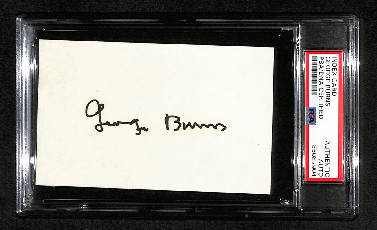 George Burns Signed 3x5 Index Card Comedian, Actor, Writer PSA/DNA 184349