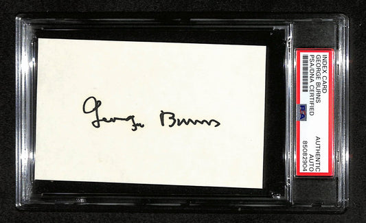 George Burns Signed 3x5 Index Card Comedian, Actor, Writer PSA/DNA 184349
