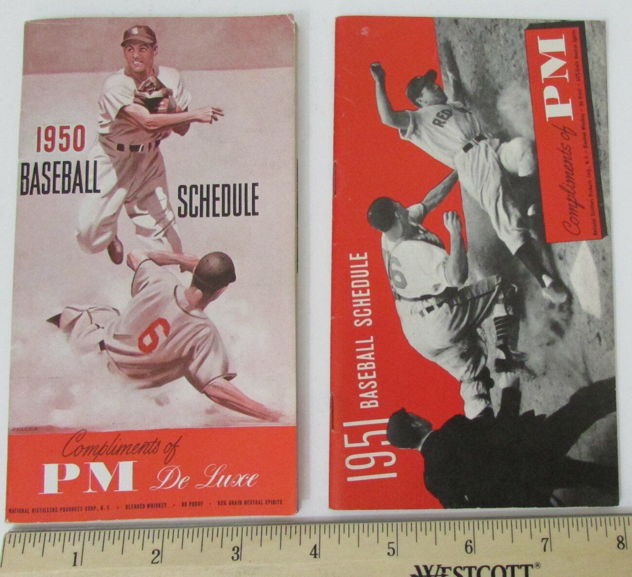 1950 and 1951 Baseball Schedule PM Whiskey Distillers 155102