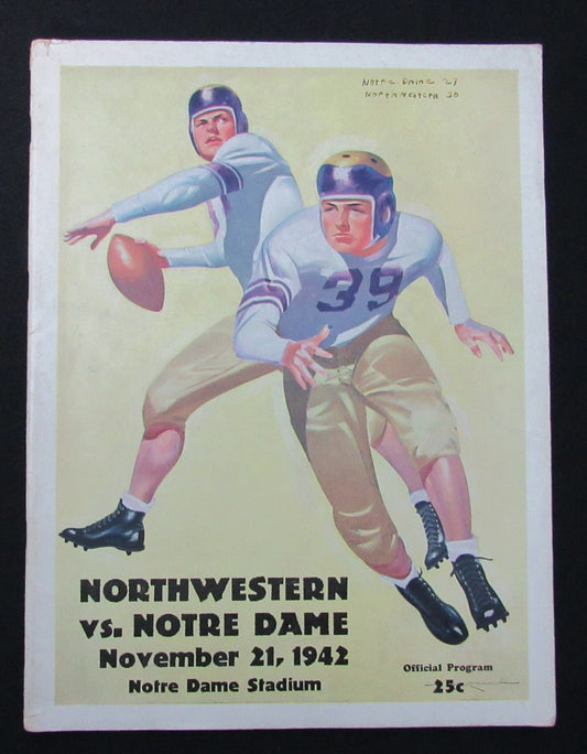 11/21/1942 Northwestern vs. Notre Dame Program 186029