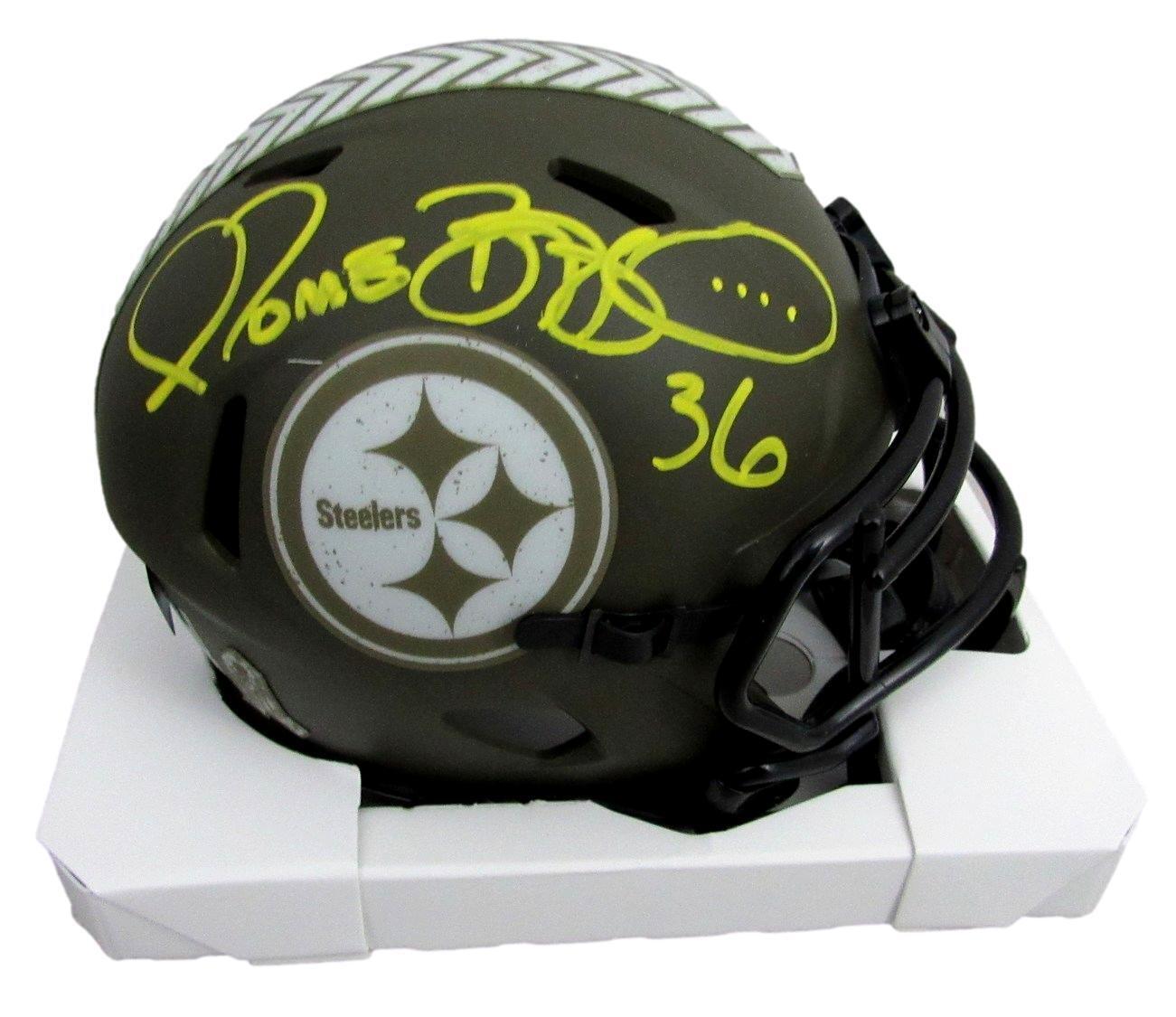 Jerome Bettis HOF Autographed Mini Salute To Service Helmet Steelers Beckett