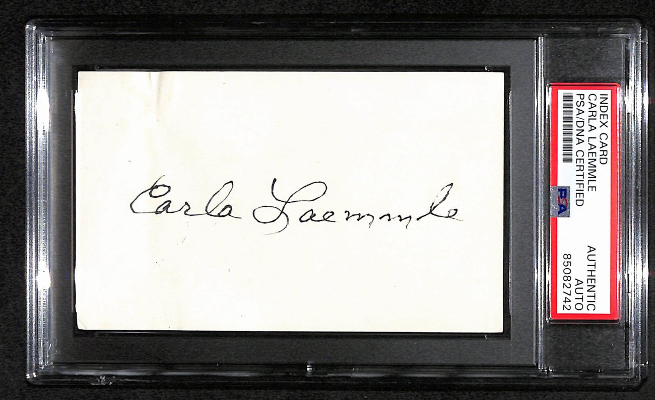 Carla  Laemmle Signed 3x5 Index Card "Dracula" 1931 PSA/DNA 183929