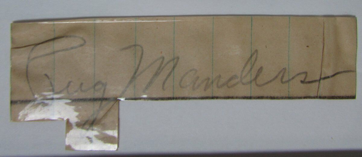 Clarence "Pug" Manders Drake/ Brooklyn  FB d.1985 Signed Cut PSA/DNA 145432