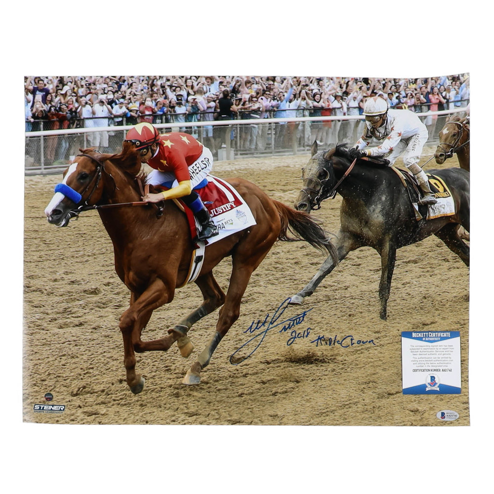 Triple Crown Winner Mike Smith Inscribed/Autographed 16x20 Photo Beckett 187638