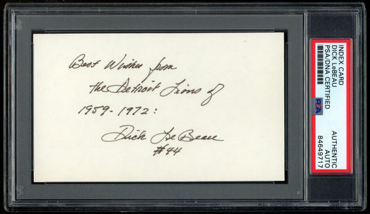 Dick LeBeau HOF Autographed/Inscribed 3x5 Index Card Detroit Lions PSA/DNA