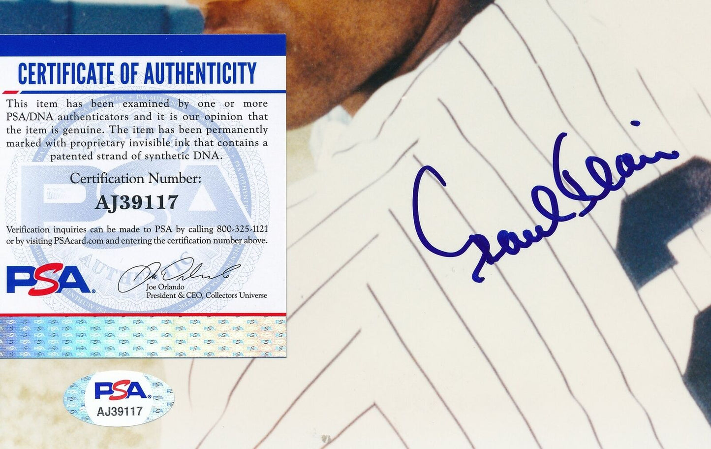 Paul Blair New York Yankees Signed/Autographed 8x10 Photo PSA/DNA 164358