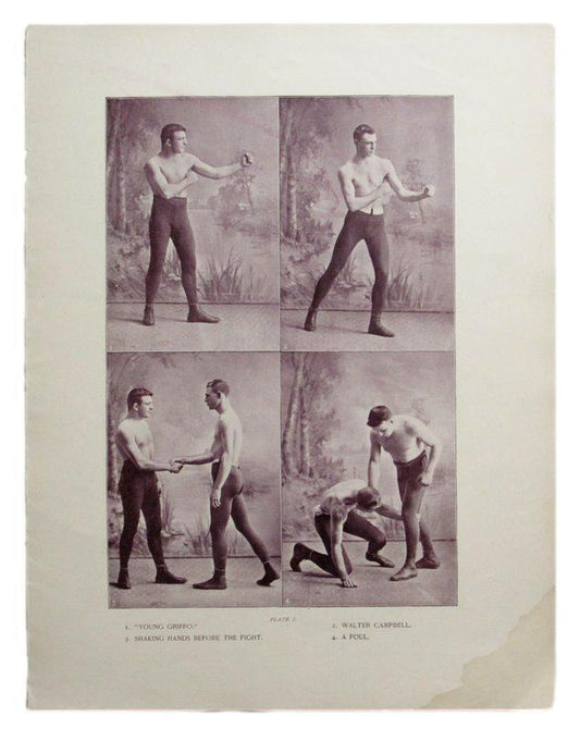 Young Griffo Boxing 1895 Boxing Gladiators 11x15 Supplement Poster Plate 1