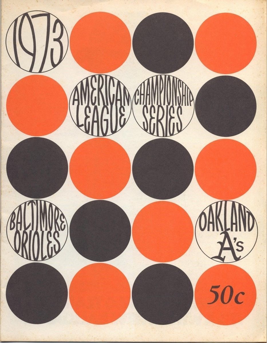 1973 ALCS Orioles V. A's Official Baseball Program Neatly Scored 128937