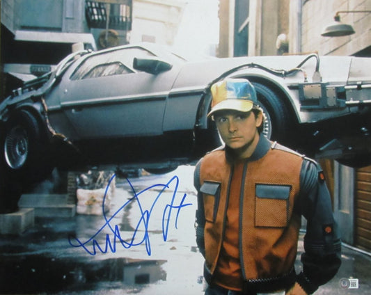 Michael J Fox Autographed 16x20 Photo "Back To The Future" Beckett