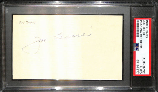 Joe Torre Signed/Auto 3x5 Index Card New York Yankees PSA/DNA 187236