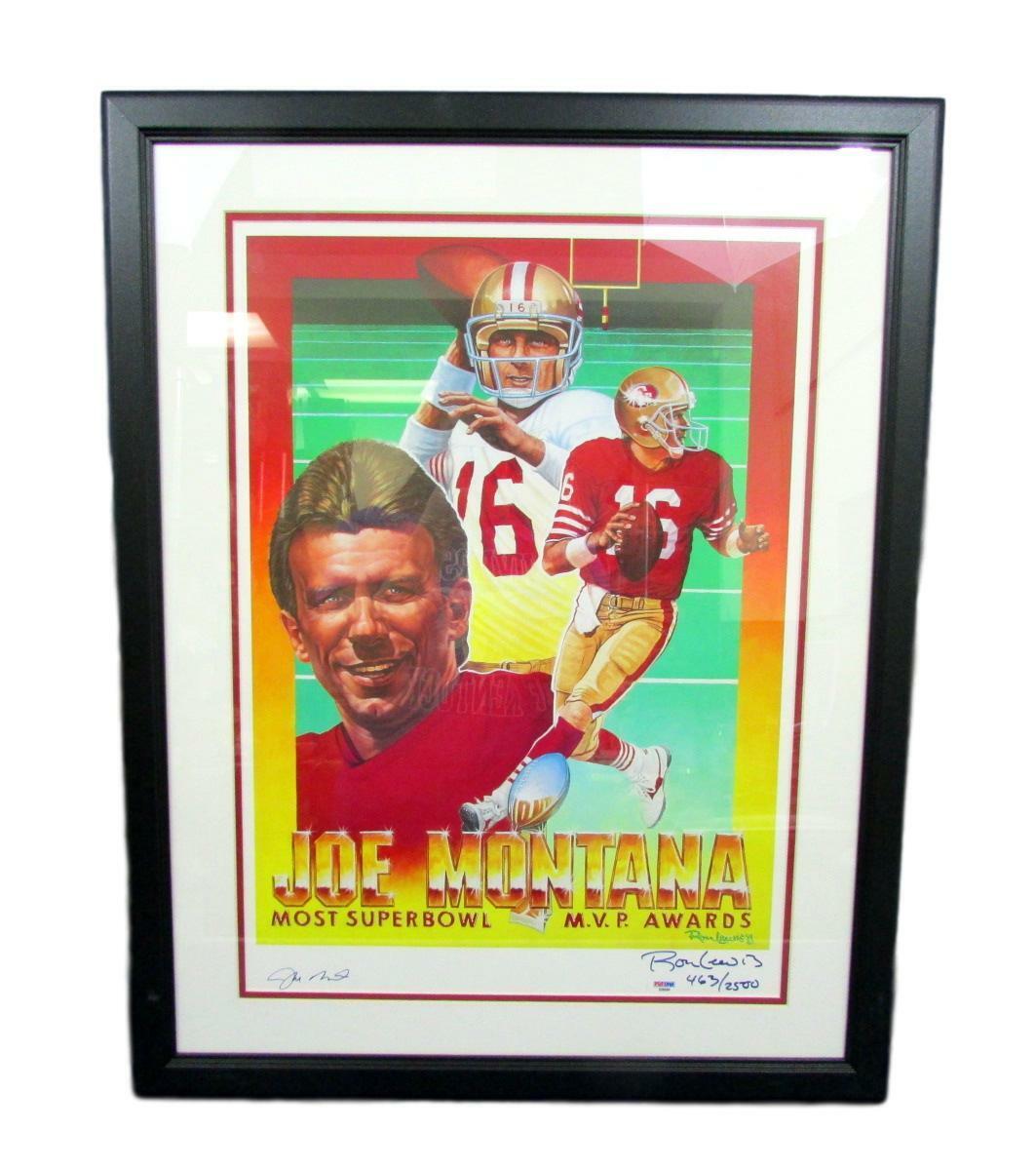 Joe Montana San Francisco 49ers Signed/Framed 16x20 Litho PSA/DNA 132296