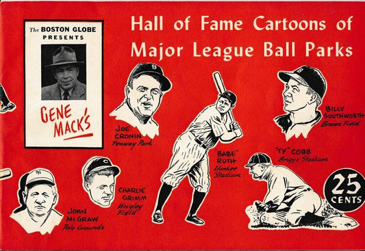 1947 Boston Globe Hall of Fame Cartoons of Major League Ball Parks Book 142069