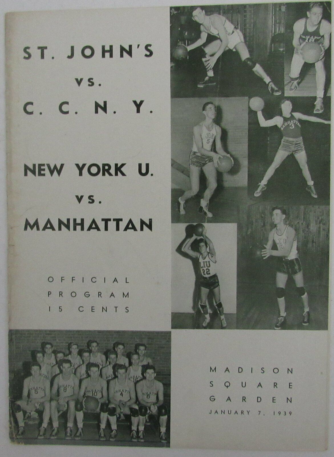 1939 NCAA Basketball Doubleheader Games Program at Madison Square Garden  145169