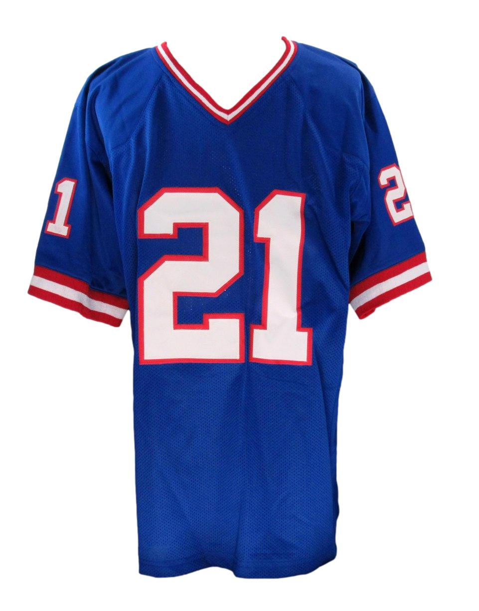 Tiki Barber Signed Blue Custom Football Jersey New York Giants JSA 186223