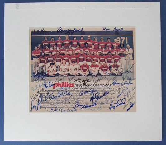 1980 World Series Champions Phillies Team Signed (37) 8x10 Photo JSA 144707