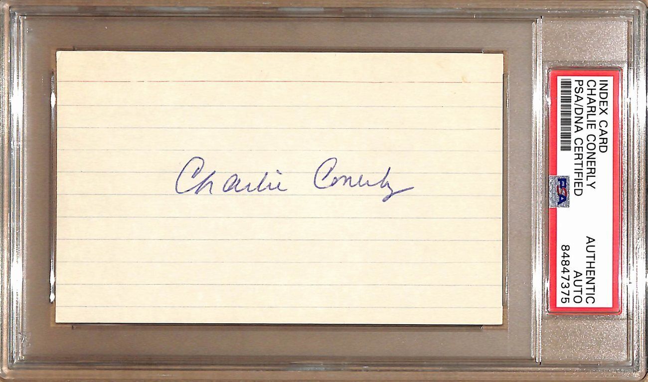 Charlie Conerly HOF Autographed 3x5 Index Card New York Giants PSA/DNA 179083