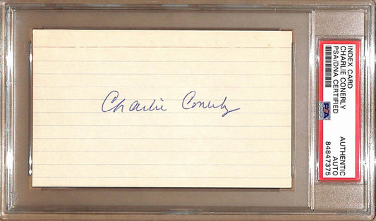 Charlie Conerly HOF Autographed 3x5 Index Card New York Giants PSA/DNA 179083