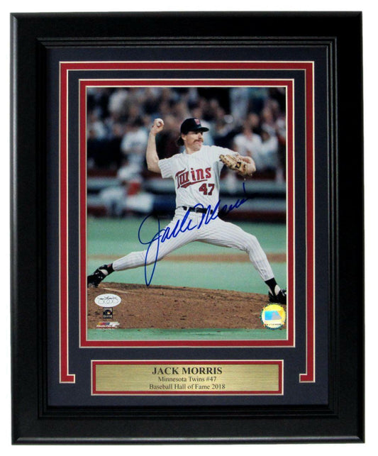 Jack Morris HOF Twins Signed/Autographed 8x10 Photo Framed JSA 164103