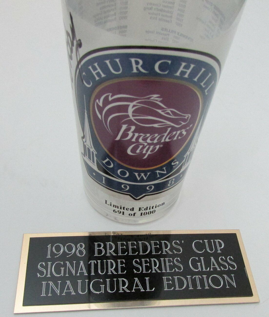 Pat Day Signed 1998 Breeder's Cup Churchill Downs Signature Series Glass 153442