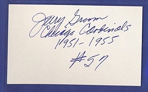 Jerry Groom Cardinals Signed/Autographed 3x5 Index Card