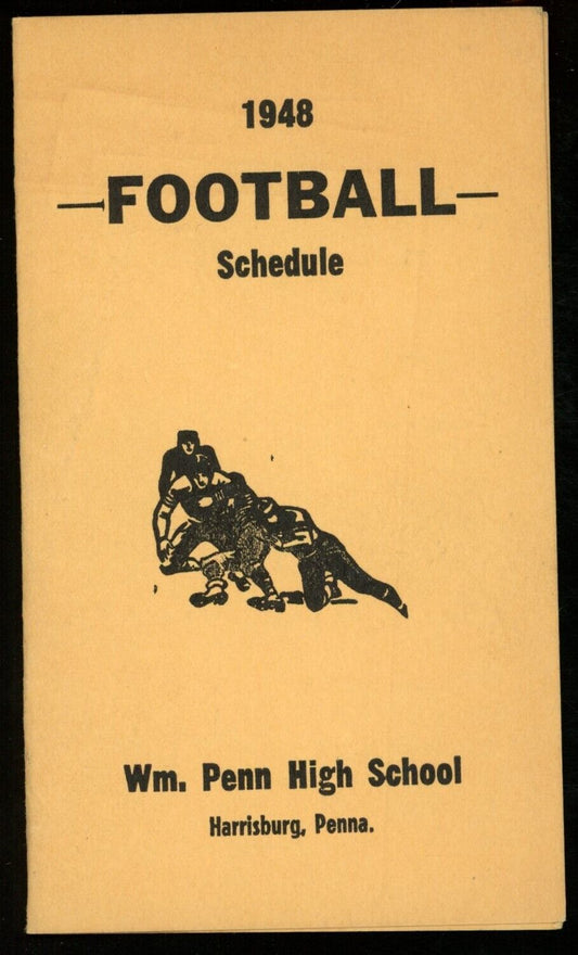 1948 William Penn High School Football 2.5x4.25 Pocket Schedule Harrisburg, PA