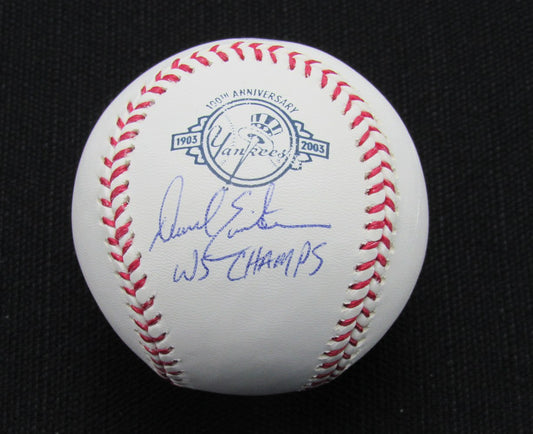 Darrell Einerston Signed/Auto Yankees 100th OML Baseball MAB Inscr 187014