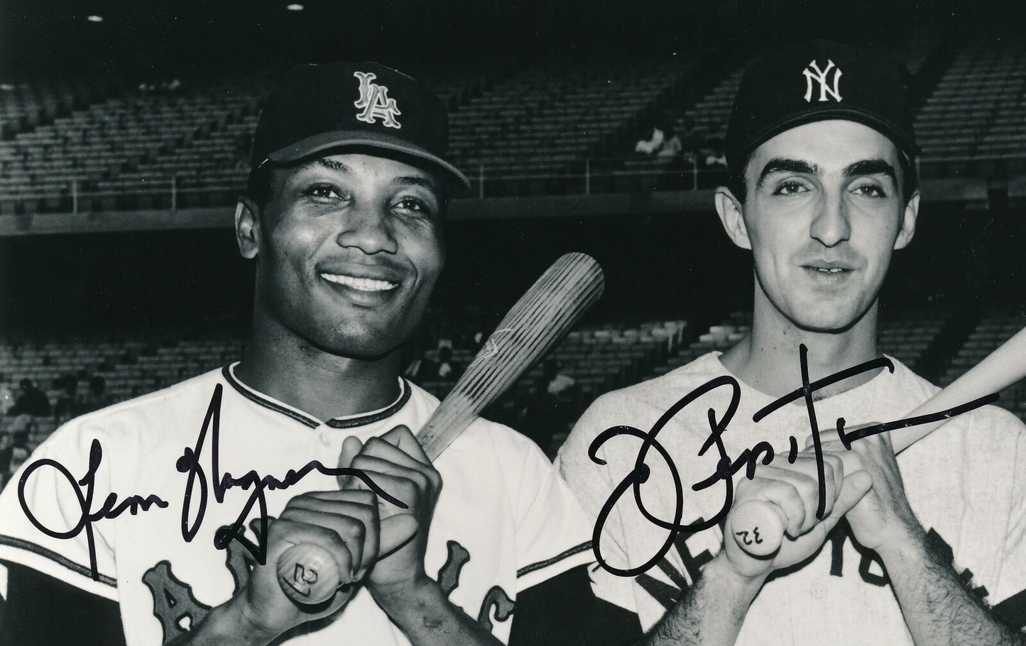Leon Wagner/Joe Pepitone Dual-Signed/Autographed 8x10 B/W Photo PSA/DNA 159647