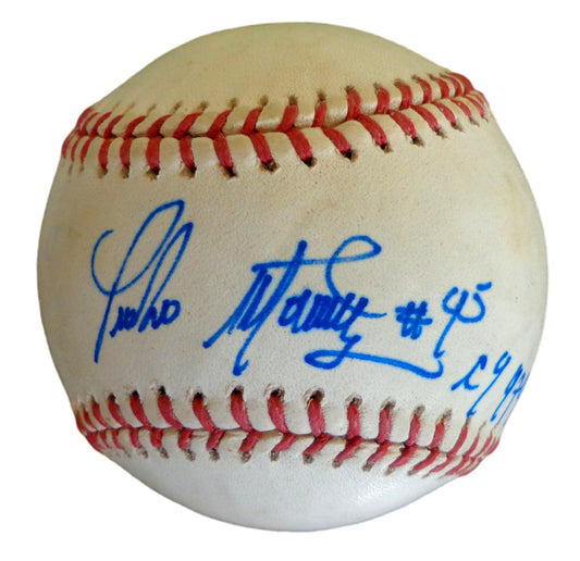 Pedro Martinez HOF Autographed/Inscribed OML Baseball Boston Red Sox JSA 180377