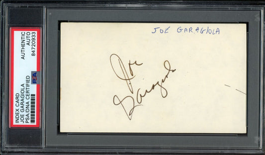 Joe Garagiola HOF Autographed Index Card St. Louis Cardinals PSA/DNA