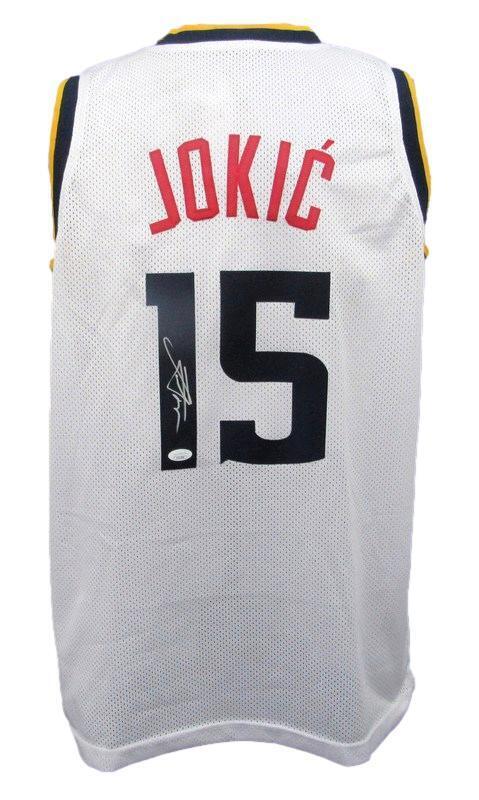 Nikola Jokic Autographed Custom Basketball Jersey Denver Nuggets JSA 180853