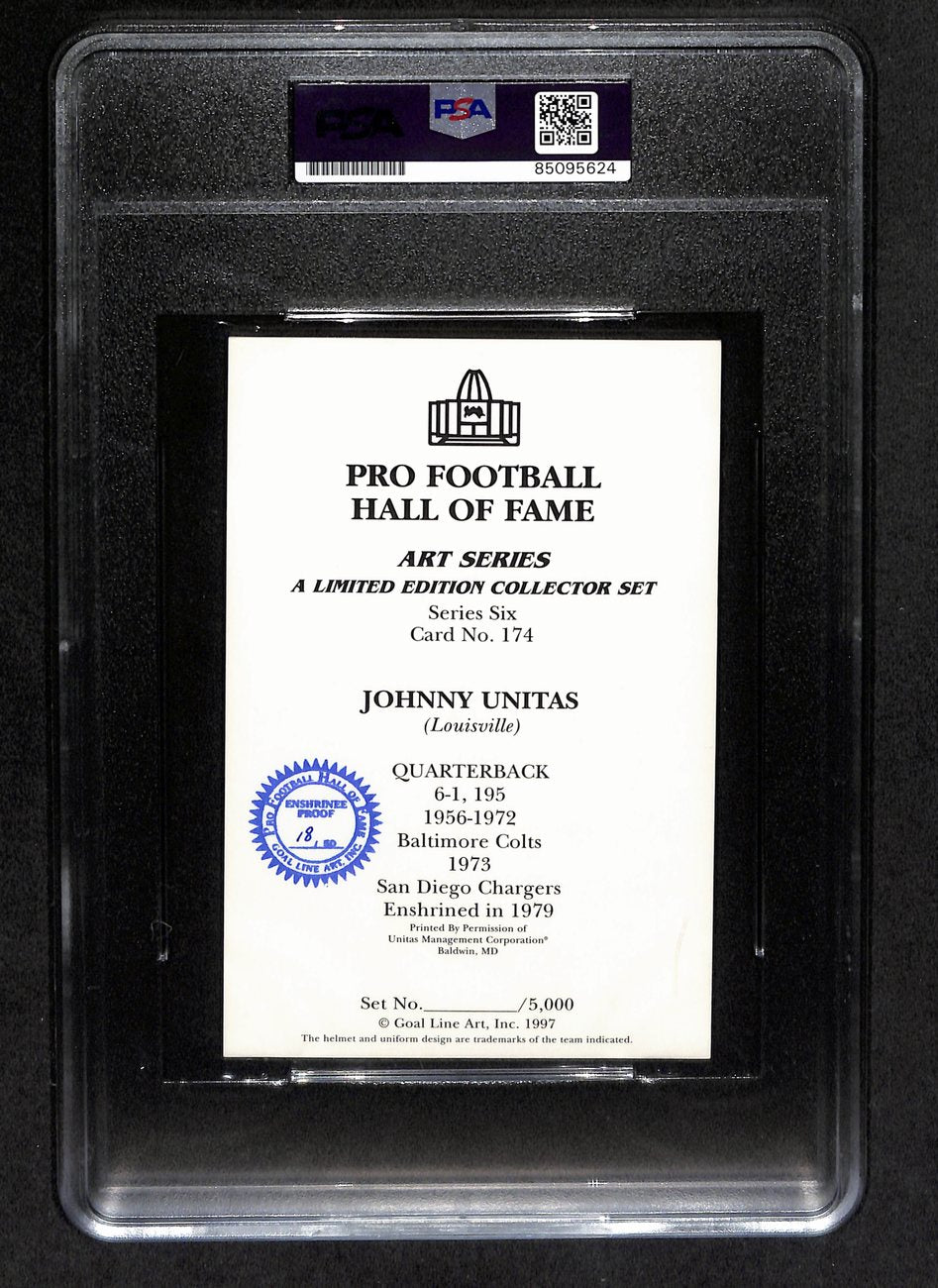 Johnny Unitas HOF Colts Autographed GLAC Enshrinee Proof 18/50 PSA/DNA 183807