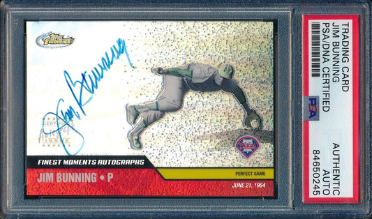 2001 TOPPS FMA Jim Bunning HOF #FMA-JB Card Signed Phillies PSA/DNA