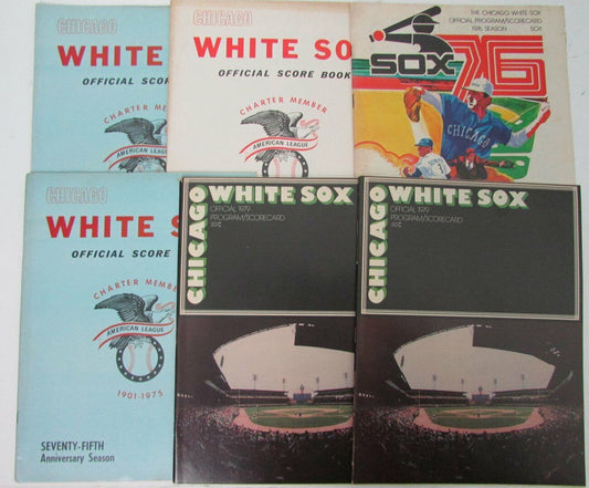 Lot of 6 Chicago White Sox 1970's Official Program 75th Season 153635