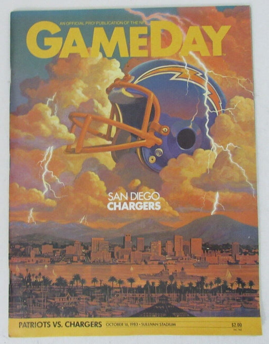 October 16, 1983 New England Patriots vs. Chargers NFL GameDay Program