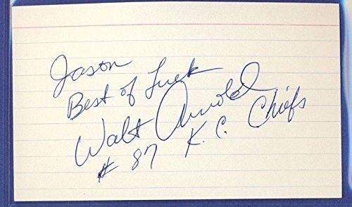 Walt Arnold Chiefs Signed/Autographed 3x5 Index Card