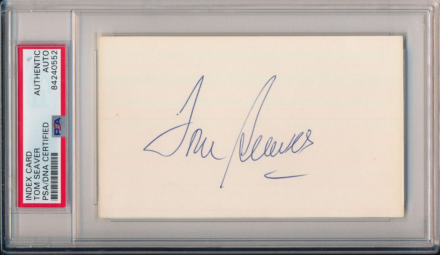 Tom Seaver HOF New York Mets Signed/Auto 3x5 Index Card PSA/DNA 155402