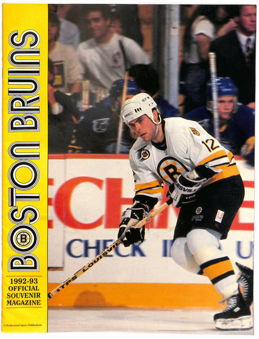 December 19 1992 Boston Bruins vs Capitals Game Program/Ticket Stub 182003