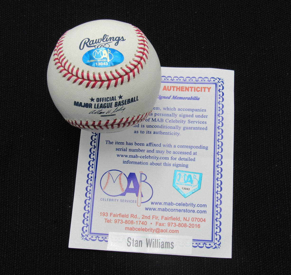 Stan Williams Signed/Auto Yankees 100th OML Baseball MAB 187088