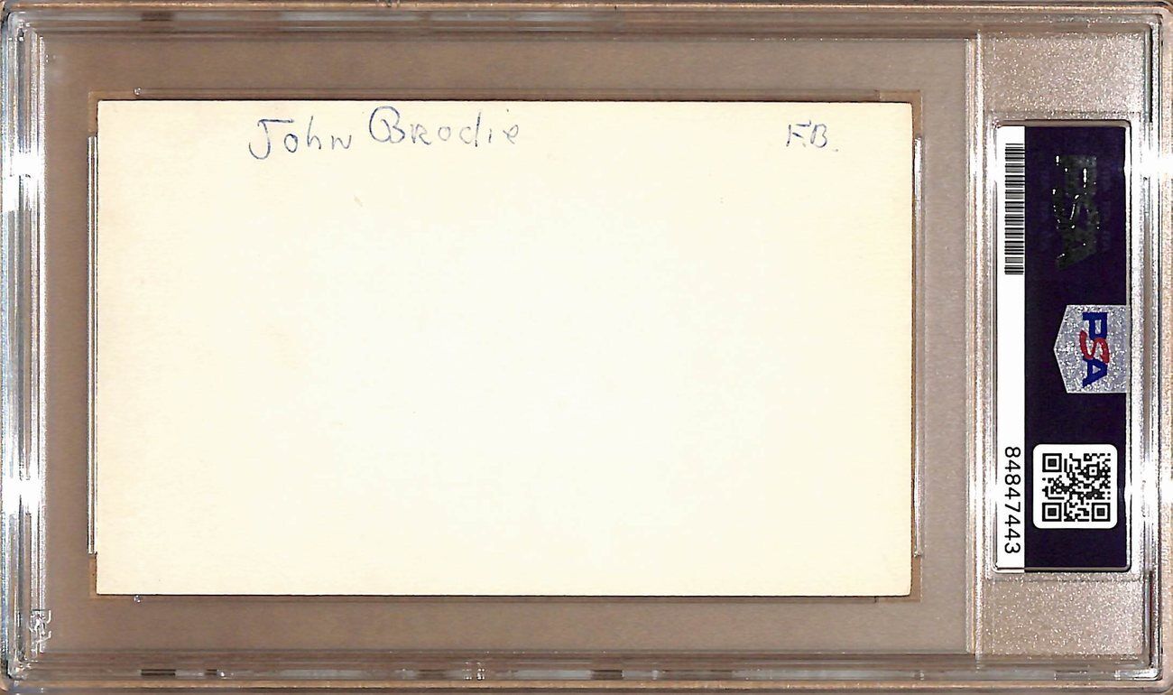 John Brodie Autographed 3x5 Index Card San Francisco 49ers PSA/DNA 179065